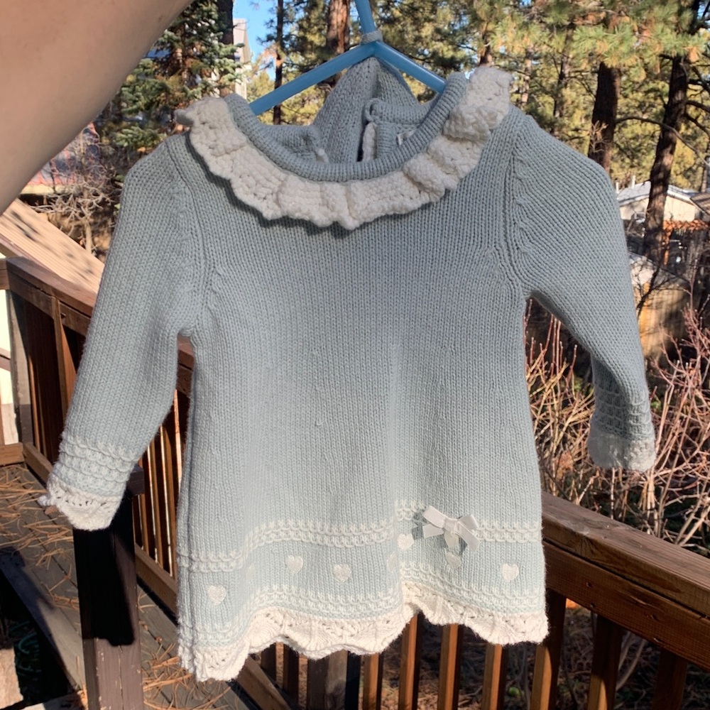 Max Studio Light Blue and White Kids Dress